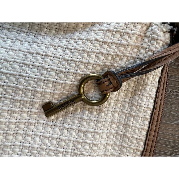 VTG Fossil 1954 Classic Bag Medium Size 9”x13” Zip Top Cream Color - Picture 7 of 13